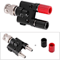 Miniatyrbillede 2 af 5: BNC Banan til To 4mm Banan Han Hun Koaksial Stik BNC Type 3 Vejs Splitter RF-Adapter Bnc Koaksial Stik