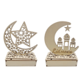 Pikkukuva 1 / 5: 2-osainen Ramadan LED-puulampun setti, Ramadan-lyhty LED, Ramadan