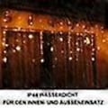 Pikkukuva 4 / 5: 94 LED:n luminesoiva lumihiutalevaloketju 31V lämpimän valkoinen vedenkestävä 8 valaistustilaa valoverho ajastuksella sisä- ja ulkokäyttöön joulukoristeluun