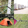 Pikkukuva 5 / 5: 10 kpl Kumirenkaistakoukut, 16 cm lyhyet joustavat koukut, Pressuhuovan kiinnityskoukut kaksinkertaisilla koukuilla, Leirintävyö