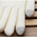 Miniatyrbillede 3 af 5: 2 par touchscreen-handsker Kvinders vinterstrikkede plys jacquard tykke antiskid varme mode vinterhandsker (sorte)