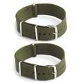 Miniatyrbild 1 av 3: 2x Klockarmband Militär Nylon Canvas Dykare G10 Herr Färg: Grön Bredd: 18mm