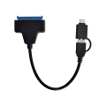 Pikkukuva 5 / 5: SATA 22-nastainen 2,5 tuuman naaras USB 3.0 & Type-C uros USB-C USB 3.0 SATA-sovitin kiintolevylle SSD-sovitinkaapeli Macbookille ja kannettavalle tietokoneelle