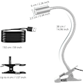 Miniatyrbillede 4 af 5: Klips-på Lampe Læselys Led Skrivebordslampe 3 Lysstyrke Bog Natlys, 360 Fleksibel Hals Berøringsstyring Øjenpleje Perfekt Til Skrivebord Computer Og Senge