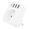 Miniatyrbillede 2 af 5: Multi-Netværks USB-Stikkontakt, Multi-Stik USB-Oplader med 1 AC-Udgang, 1 USB-C og 3 USB-Porte, Strømudtag Kompatibel med iPhone/iPad, Ideel til Hjemmet