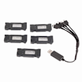 Miniatyrbillede 1 af 5: 3.7V 1200mAH Lithium Batteri Bærbart Drone Batteri med 5 i 1 Opladerkabel til E58 L800 JY019 RC Quadcopter Reservedel