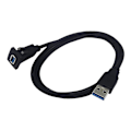 Pikkukuva 1 / 5: 1M Pistorasi-kaapeli USB 3.0 Autoon Asennettava Uros-Naaras Jatkojohto Kojelaudan Paneelin Ääni Li