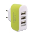 Miniatyrbilde 1 av 3: 1-pakke Triple (3x) USB-port iPhone / Android vegglader Wallcharger Grønn