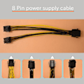 Miniatyrbillede 2 af 5: 2 stk. CPU 8-polet Hun 1 til 2 Han 4+4-polet Y Splitter Strømforsyningskabel 18AWG 20cm Ty