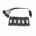 Miniatyrbillede 2 af 5: 3.7V 1200mAH Lithium Batteri Bærbart Drone Batteri med 5 i 1 Opladerkabel til E58 L800 JY019 RC Quadcopter Reservedel