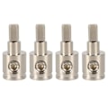 Miniatyrbilde 1 av 5: Amp Inngangsreduksjon 0 Gauge til 4 Gauge Wire Reducer /Ground GA Adaptere Nikkelbelagt Messing 4 stk