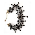 Pikkukuva 2 / 5: Naisten goottilainen steampunk kukka musta pitsihelmi riipus kaulapanta choker-kaulakoru