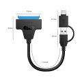 Pikkukuva 4 / 5: SATA 22-nastainen 2,5 tuuman naaras USB 3.0 & Type-C uros USB-C USB 3.0 SATA-sovitin kiintolevylle SSD-sovitinkaapeli Macbookille ja kannettavalle tietokoneelle