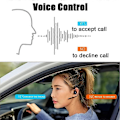Miniatyrbilde 4 av 5: Bluetooth-hodetelefoner med stemmestyring, sportshodetelefoner, håndfri mikrofon for telefon, bilfører, ledning