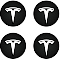 Pikkukuva 1 / 3: Keskihattu (4 kpl) Tesla Model Y Model 3 Muokkaus Vanteille (valkoinen/mattamusta) Hhh