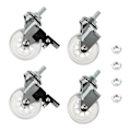 Miniatyrbilde 3 av 5: 4 stk 2 tommers M8x15mm Skruegjengede Stemme Hjul Kontorstol Hjul Klar Svingbare Hjul Med Bremse For Sofa Stol Skap
