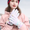 Miniatyrbillede 5 af 5: Dame Vinter Skihandsker - Vindtætte, Vandtætte, Varme, Skridsikre, Touchscreen, Multifunktionelle - Pink/Grå/Lilla/Multifarvet