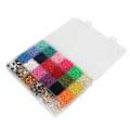 Miniatyrbillede 3 af 5: 250 Bogstavperler i 18 Farver, 3909 Stk Polymer Lerperlesæt - Farverige Bløde Keramiske DIY Snorehulsperler