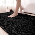 Pikkukuva 1 / 5: 40x60cm Kylpyhuoneen Matto, Super Imuva Plush Mikrokuitu, Liukumaton Kylpyhuoneen Matto, Konepesu, Sopii Kylpyyn, Suihkuun Ja Kylpyhuoneeseen, Musta