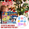 Miniatyrbilde 3 av 5: Adventskalender 2023 Juleräknekalender Leke 24 stk Ulike Søte Mochi Dyr Squishy Leke for Barn
