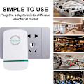 Miniatyrbillede 1 af 5: 2 stk 90v-250v Stop Watt Energibesparende Enhed Strømbesparende Enhed Til Hjem Kontor Marked Med EU Stik