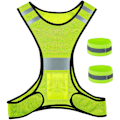 Miniatyrbillede 1 af 5: Reflekterende Vest og Armbånd, Høj Synlighed Justerbar Reflekterende Sikkerhedsvest til Løb, Cykling og Jogging