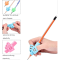 Miniatyrbillede 3 af 5: Silikone Blyantgreb Skriveblyantholder Pen Skrivehjælp Greb Trekantformet Skrivehjælp Gummi til Børnehavebørn Voksne Særlige Behov