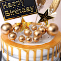 Miniatyrbillede 4 af 5: 40 stk Kagepynt Mini Guld Kugle Cupcake Pynt Kage Dekorationer Til Fødselsdag Bryllup Fest Kage