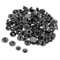Miniatyrbilde 1 av 5: 30x Trykknapper Trykknapp for Skinnjakke Jeans Veske Svart 17mm