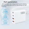 Miniatyrbilde 2 av 5: 100W GaN Ladeadapter Dobbel Type C QC3.0 USB-A EU STIKK