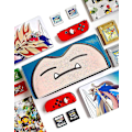 Miniatyrbild 5 av 5: Växelfodral Kompatibelt Med Nintendo Switch Och Switch Oled, Sött Läder Resväska Med Spelhållare - Snorlax Blå