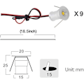 Miniatyrbild 3 av 5: Svarta 9st Mini 12V 1W LED Inbyggda Spotlights för Kök, Trappor, DIY-Belysning, Varmvit