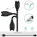 Miniatyrbillede 5 af 5: Garmin Fenix 5/5s/5x/plus/6/6s/6x/pro oplader, udskiftnings USB data synkroniseringsopladningskabel til Garmin Fenix 5/5s/5x/forerunner 935/quatix 5 ur