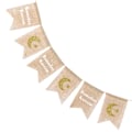 Pikkukuva 4 / 5: Eid Mubarak - Koti-koriste Jute-lippu - Takkoihin & Ramadanin Koristeluun - Esivalmistettu, Kestävä, Maalaismainen