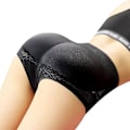 Miniatyrbillede 2 af 4: Dame Push-Up Underbukser med Polstring - Butt Lift & Shaping - Falsk Bagdel - Usynlig Kontrol Underbukser (Glans Sort - One Size)