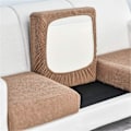 Miniatyrbild 1 av 5: Soffa Sittdyna Kuddöverdrag, Soffa Sittdyna Kuddöverdrag, Stretch, Elastiskt Kuddöverdrag, Överdrag För Soffa Sittdyna, Halksäker Tyg Rutiga (brun, Bak Cu