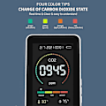 Miniatyrbild 5 av 5: Inomhus CO2-mätare, CO2-koldioxiddetektor, CO2-mätare inomhusluft, skrivbords-CO2-detektor för gym, kontor, klassrum, digital display, lätt att läsa