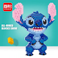 Miniatyrbild 5 av 5: 2300+ Mini Klossar Leksaker Stitch Diamant Byggstenar Micro Stitch Söt 3D Modell Lilo & Stitch för Barn Nano Block