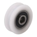 Miniatyrbillede 2 af 2: 4 stk. 22x6x8mm Hvid Indre Dia 6mm U-spor Nylon Trinse Hjul til Skydedør