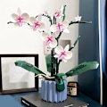 Miniatyrbild 2 av 3: Orkidé Byggstenar Blomma Sukkulenter Krukväxt Byggstenar Romantiska Kit Monterade Byggstenar Leksaker Flickor Presenter
