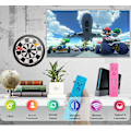 Miniatyrbilde 2 av 5: 2-pakke klassiske trådløse kontrollere kompatible med Wii og Wii U, spillkontroller med silikondeksel og håndleddsstropp (rosa og blå)