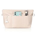 Miniatyrbillede 1 af 5: Håndtaske Organiser, Taske Organiser, Nylon med nøglering, Indre lommer, Vandafvisende til Håndtaske Organiser, beige, L