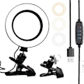 Miniatyrbillede 1 af 5: 6 tommer Stærk Clip Fill Light med Justerbar Temperatur LED Ring Light Skrivebordscomputer Clip Light