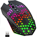 Miniatyrbillede 5 af 5: 1 stk. Trådløs Gaming Mus med Honeycomb Skal, RGB Baggrundsbelysning & 5 DPI Niveauer 2024 Ny