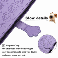 Miniatyrbillede 4 af 5: Etui til Samsung Galaxy A71 4G Flip Wallet med præget cover - Katte- og Hunde-mønster - Lilla