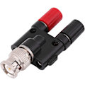 Miniatyrbillede 1 af 5: BNC Banan til To 4mm Banan Han Hun Koaksial Stik BNC Type 3 Vejs Splitter RF-Adapter Bnc Koaksial Stik