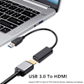 Miniatyrbild 3 av 5: USB till HDMI-kompatibel konverterare Hög Hastighetsöverföring Adapter för PC Bärbara Datorer Display