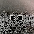 Miniatyrbillede 2 af 5: 925 Sterling Sølv Indlagt Sort Agat Kløver Borede Øreringe Blinker Enkel Temperament Anti-allergisk Øre