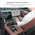 Miniatyrbild 4 av 5: 200W Bilinverter, Spänningsomvandlare 12V till 220V med Smart Tidvisning LCD, 2 Uttag och 4 USB-C