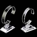 Miniatyrbillede 1 af 5: 4 stk. Klar Plast Ur-Visningsstativ Holder, C-Type Showcase Ur Smykker Armbånd Display Stativer Stativ til Hjem eller Butiksbrug